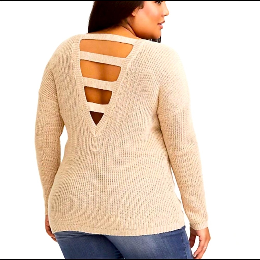 Torrid knit open back sweater pullover cardigan